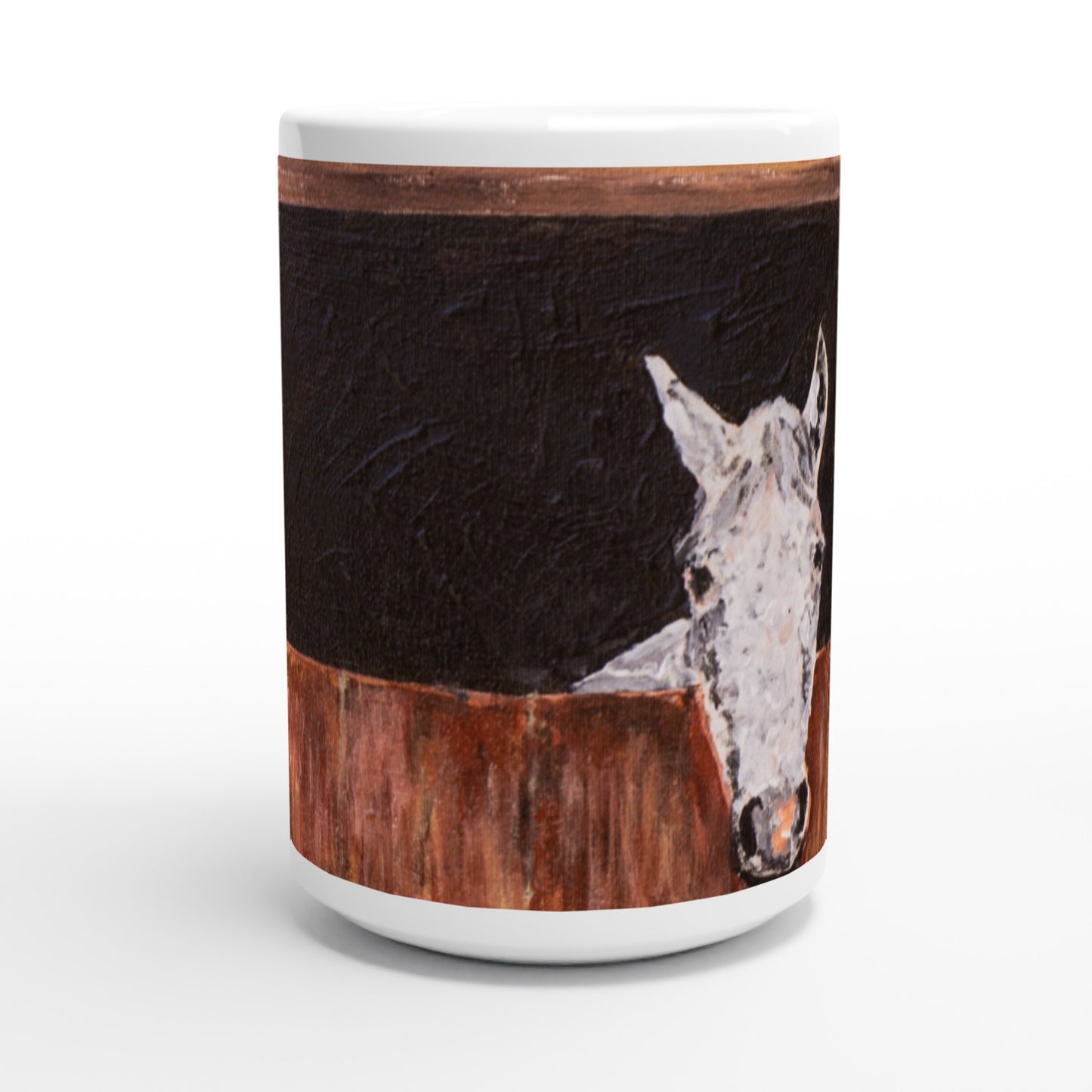 White Horse In Stall - Mugs