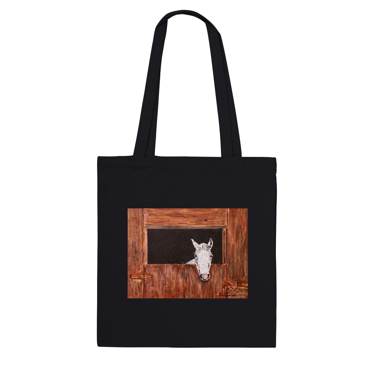 White Horse In Stall - Tote Bag