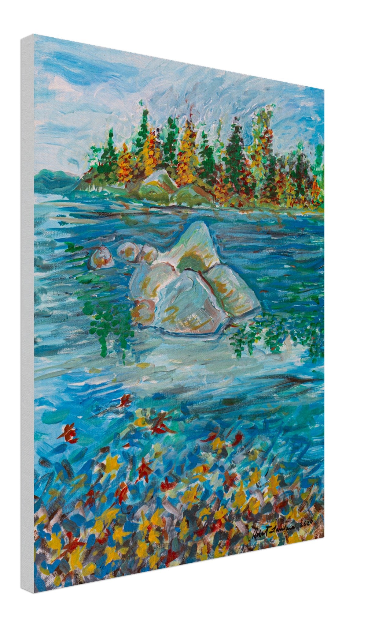 Fall Rocks Georgian Bay - Canvas