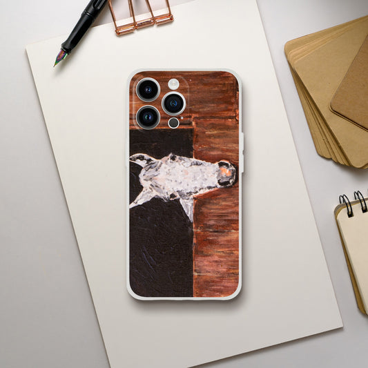 White Horse In Stall - Phone case