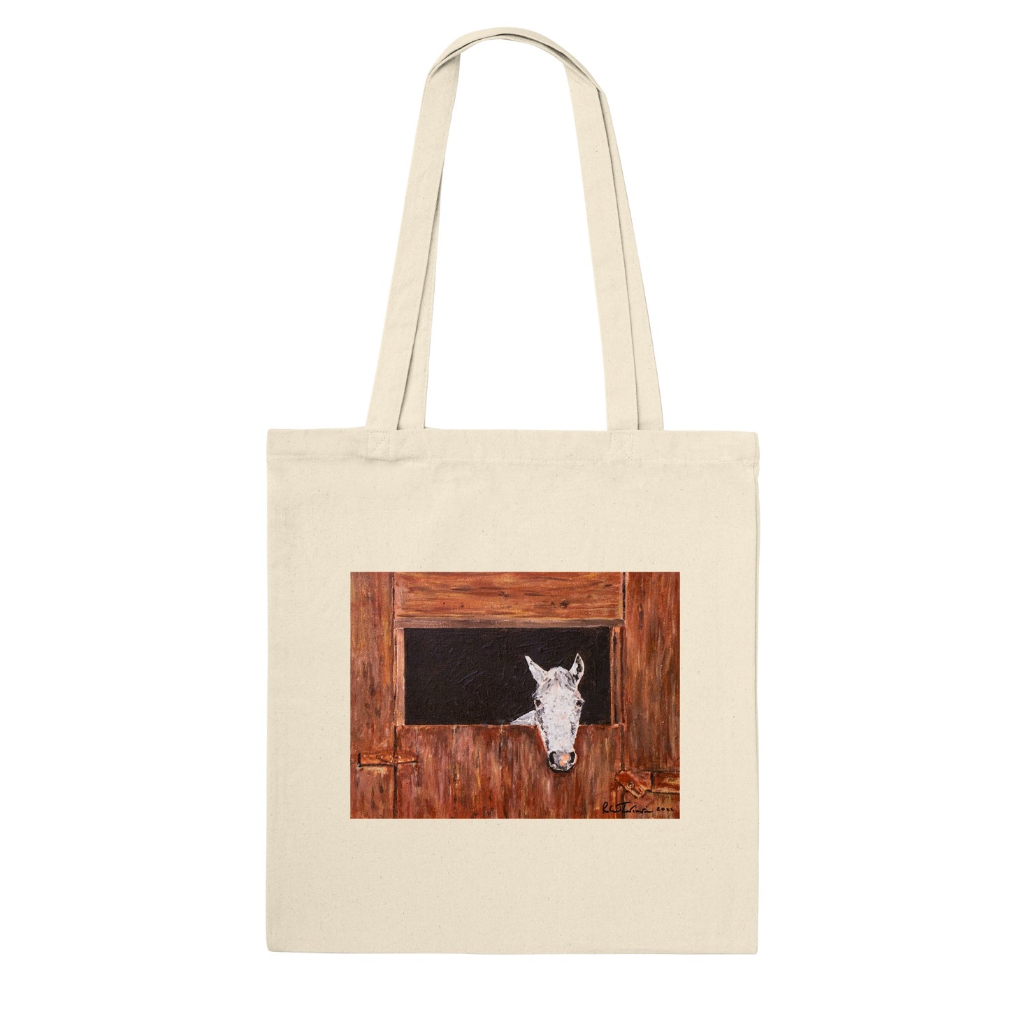 White Horse In Stall - Tote Bag